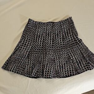 White House Black Market Black and White Skater Skirt